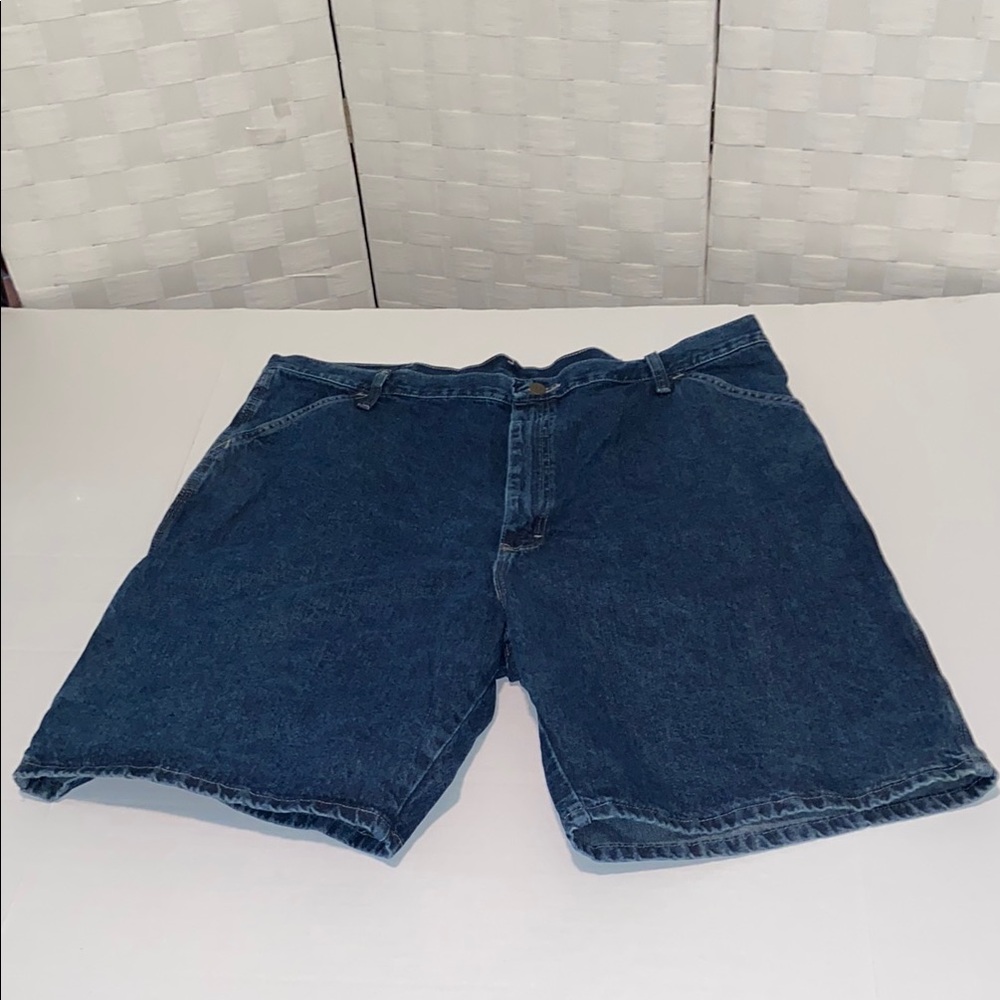 Wrangler Men’s New Blue Denim Jean Carpenter Shorts Loose Fit Size 42